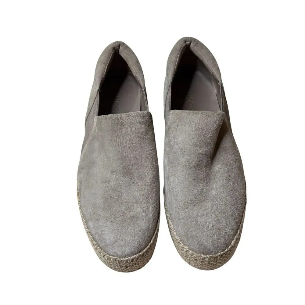 Vince Wilden Gray Suede Platform Slip on Espadrilles. Size 8.5 Womens